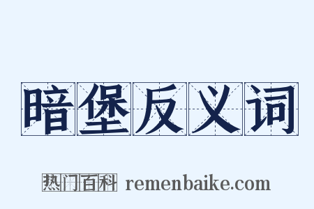 暗堡反义词是什么意思的图片